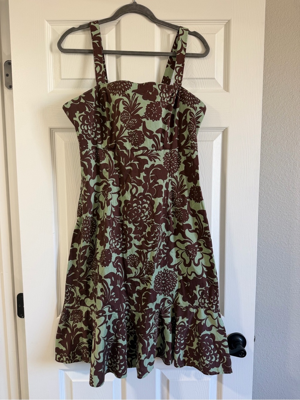 madison leigh Brown and Green Floral Sundress